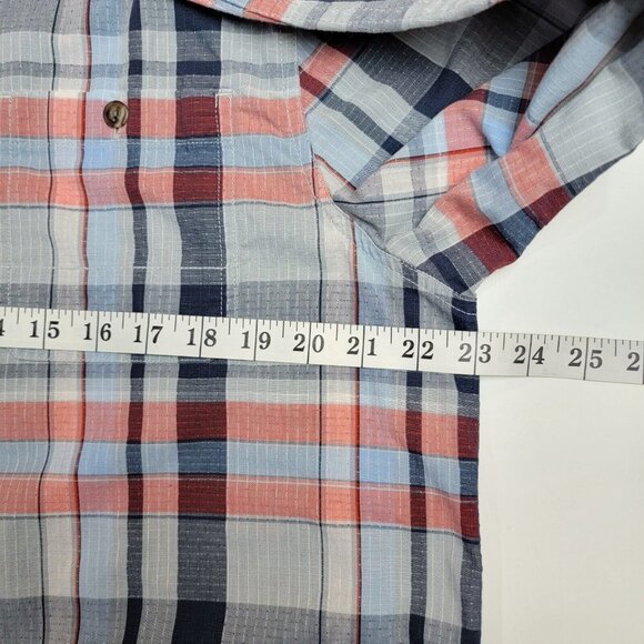 The North Face Long Sleeve Buttonwood Plaid Shirt Mens Size Large Blue Orange - Picture 8 of 14